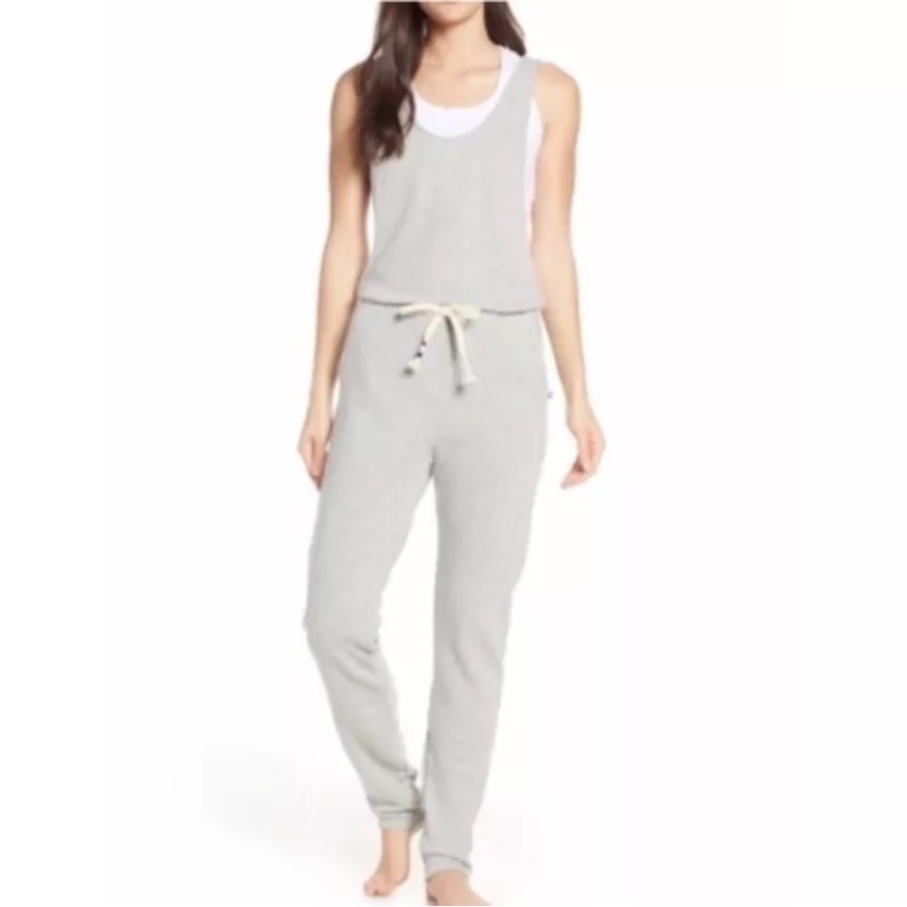 SOL ANGELES knit herringbone overall jumpsuit Blue size XL